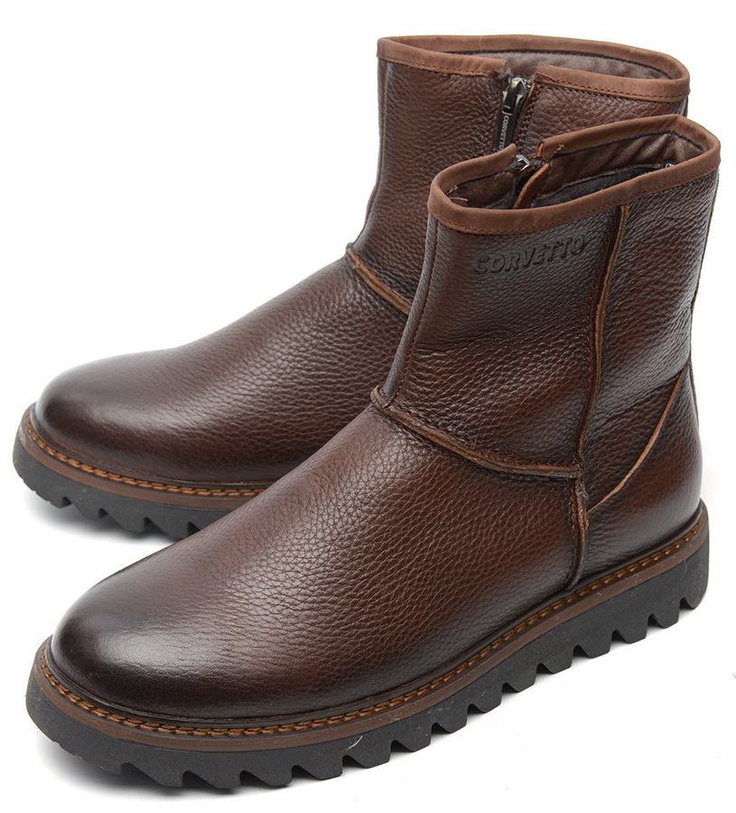 мужские сапоги натуральная кожа / натуральный мех corvetto