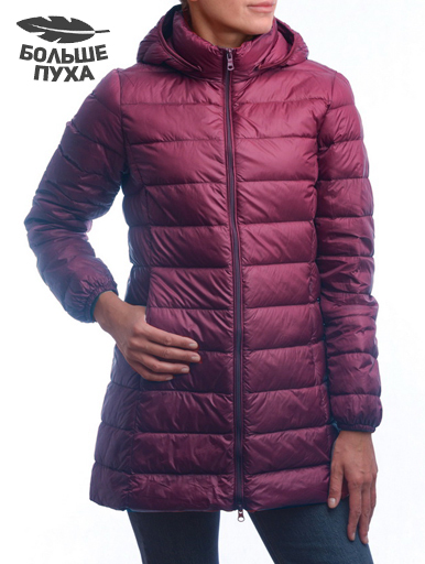 женская ультралёгкая пуховая куртка длинная  l(42)-7xl(56) binifoot/bnf