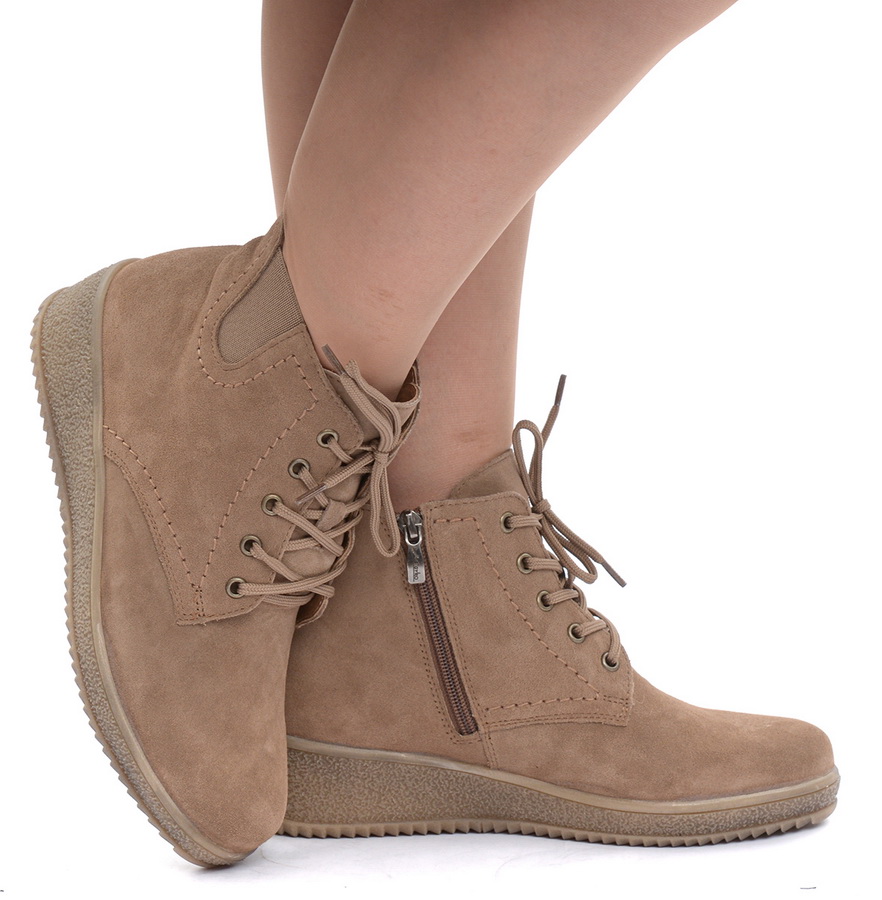 женские ботинки натуральная кожа (велюр)  / шерсть марко беларусь