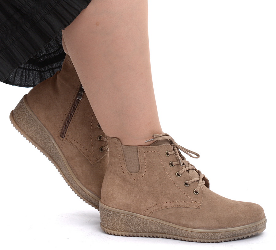 женские ботинки натуральная кожа (велюр)  / шерсть марко беларусь