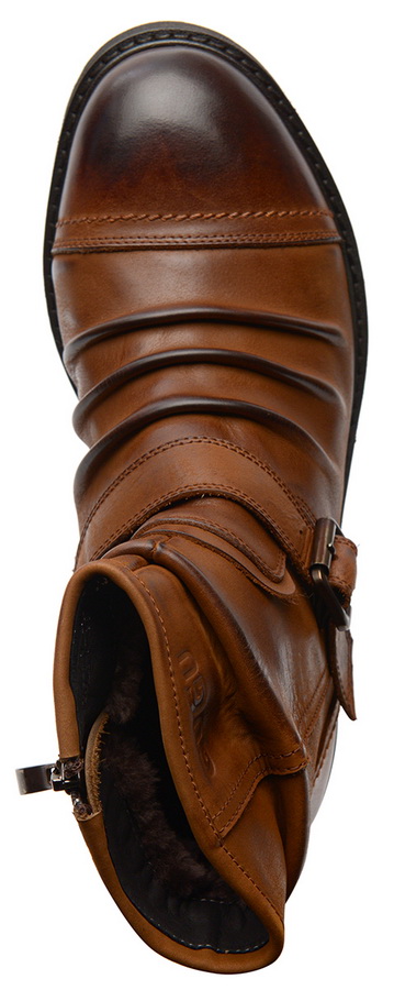 мужские сапоги натуральная кожа / натуральный мех gugu