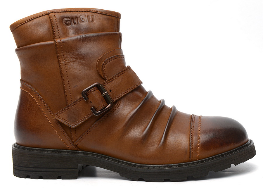 мужские сапоги натуральная кожа / натуральный мех gugu