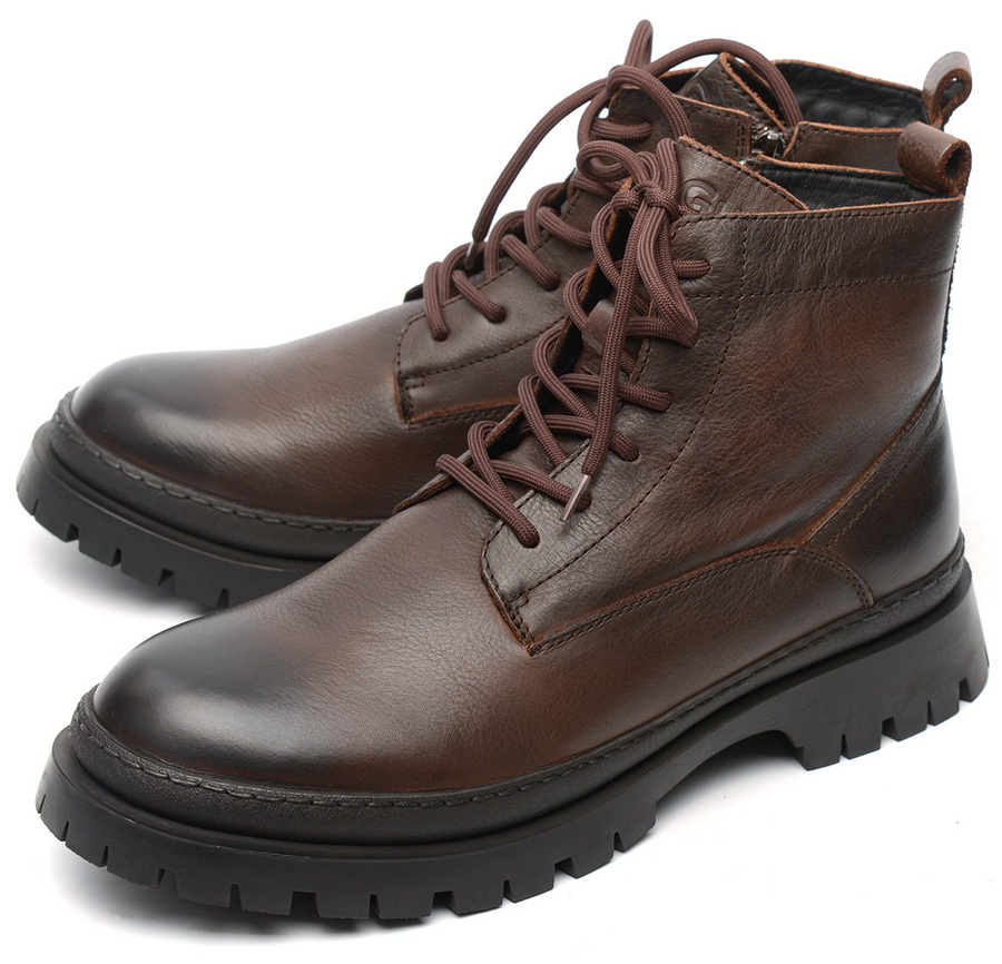 мужские ботинки натуральная кожа / натуральный мех gugu