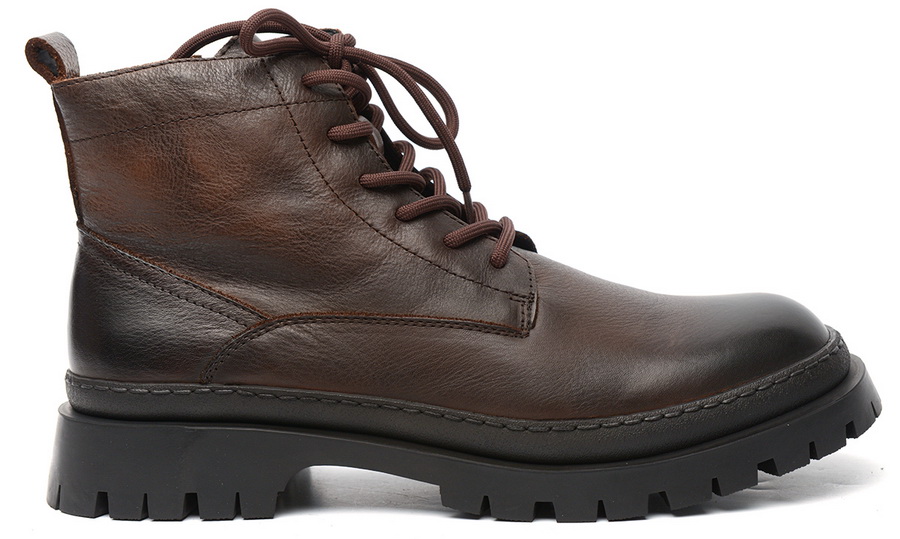 мужские ботинки натуральная кожа / натуральный мех gugu