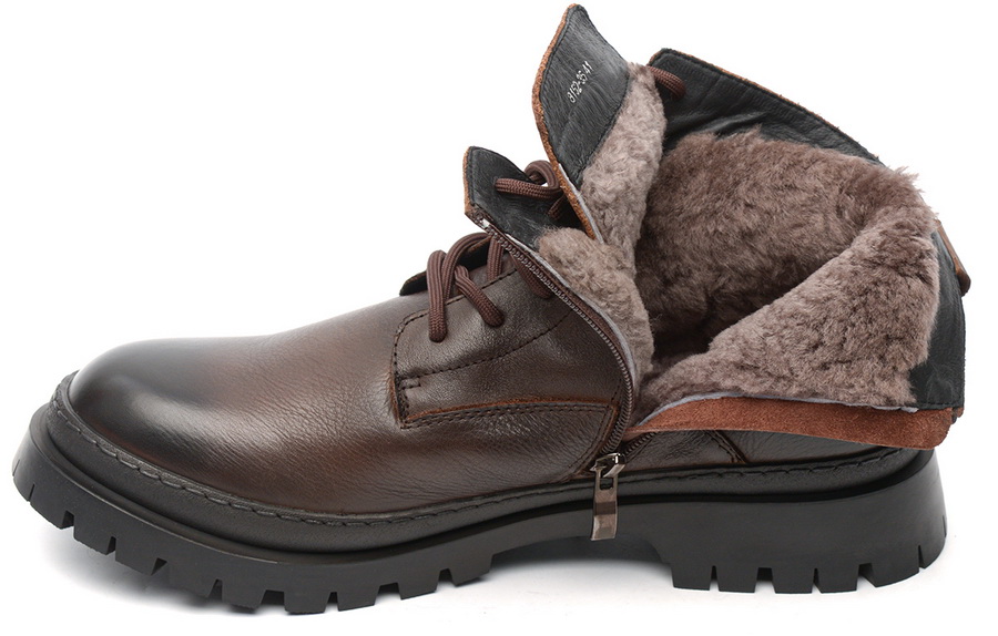 мужские ботинки натуральная кожа / натуральный мех gugu