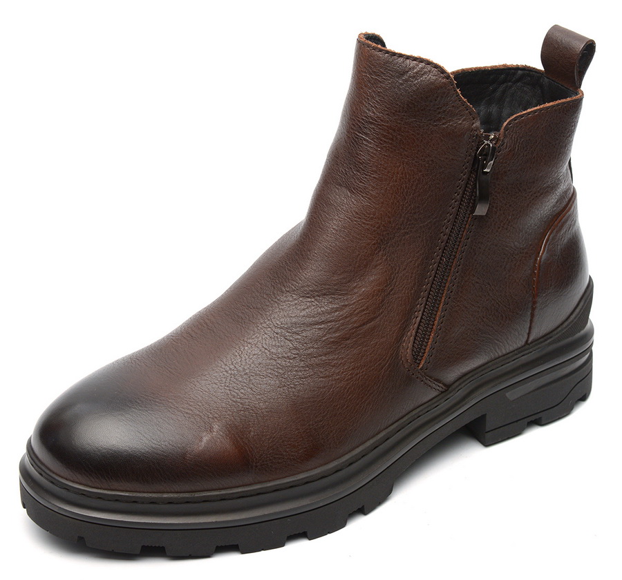 мужские ботинки натуральная кожа / натуральный мех gugu