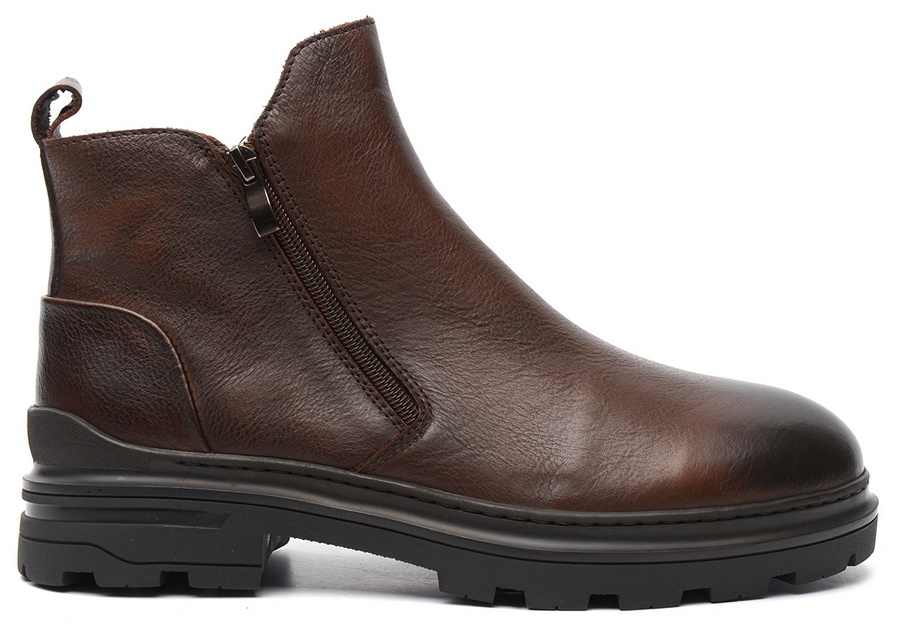 мужские ботинки натуральная кожа / натуральный мех gugu