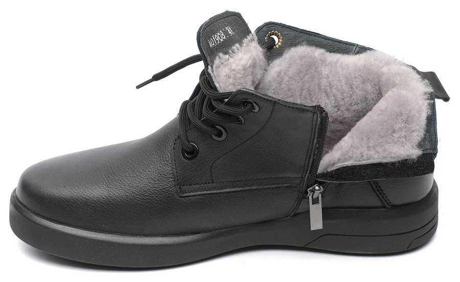 мужские ботинки натуральная кожа / натуральный мех gugu