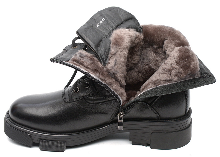 мужские ботинки натуральная кожа / натуральный мех gugu