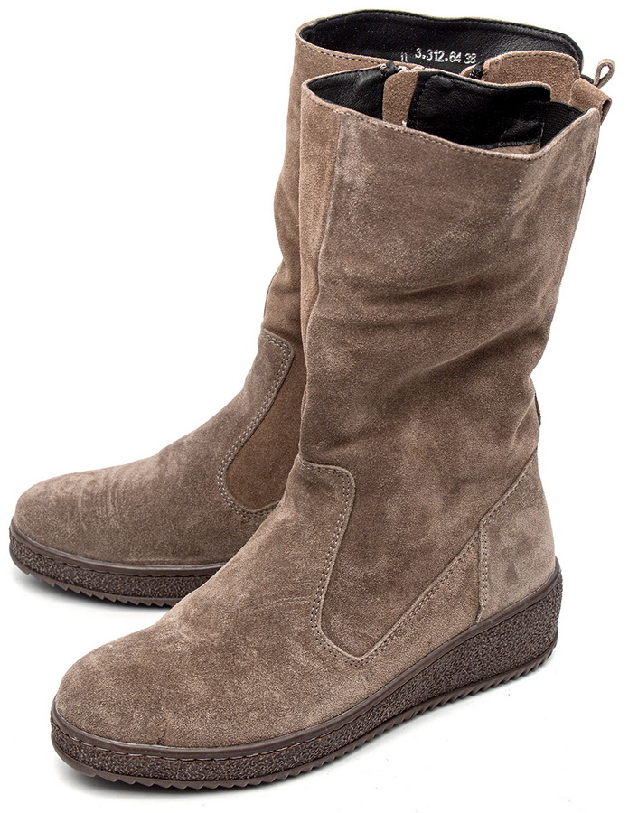 женские сапоги натуральная кожа(велюр) / натуральный мех corvetto италия