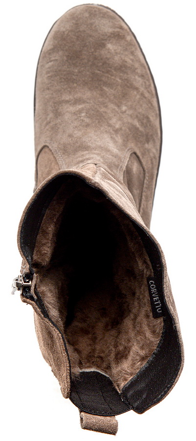 женские сапоги натуральная кожа(велюр) / натуральный мех corvetto италия