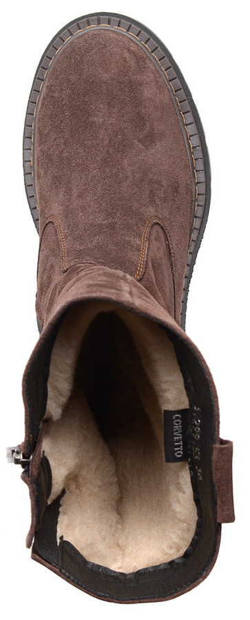 женские сапоги натуральная кожа(велюр) /натуральная  шерсть corvetto италия