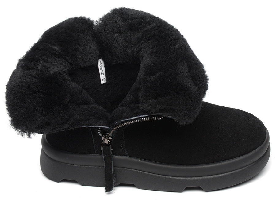 женские полусапоги натуральная кожа (велюр) / натуральный мех salamander