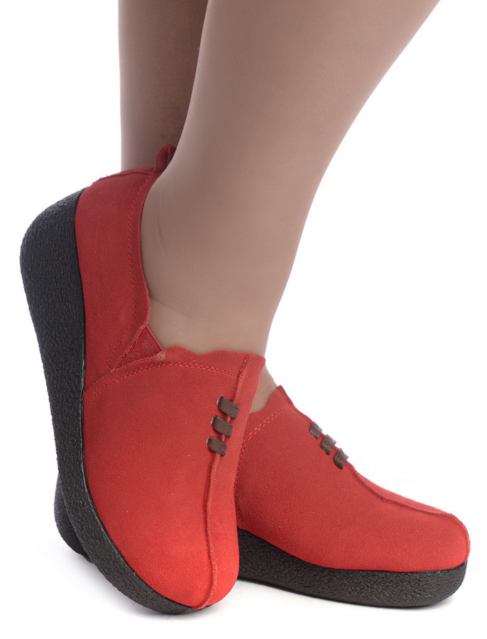 женские мокасины на танкетке натуральная кожа (велюр) binifoot тайвань 