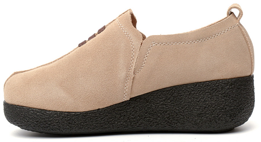 женские мокасины на танкетке натуральная кожа (велюр) binifoot тайвань 