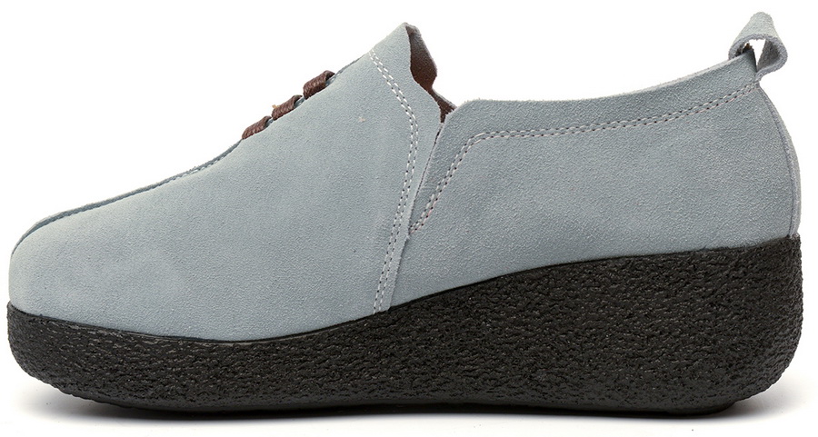 женские мокасины на танкетке натуральная кожа (велюр) binifoot тайвань 