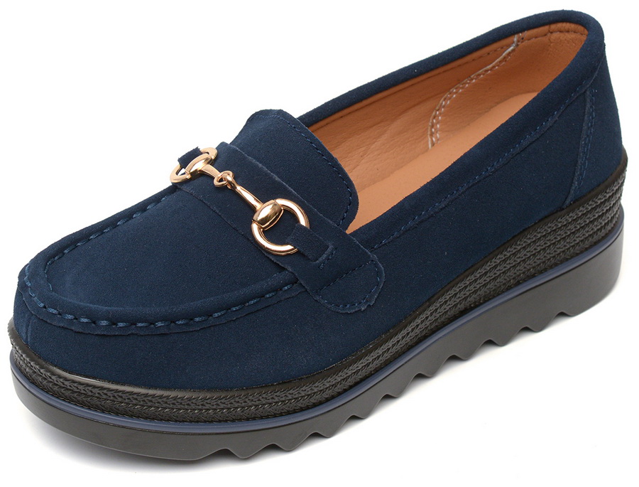 женские мокасины на танкетке натуральная кожа (велюр) binifoot тайвань 