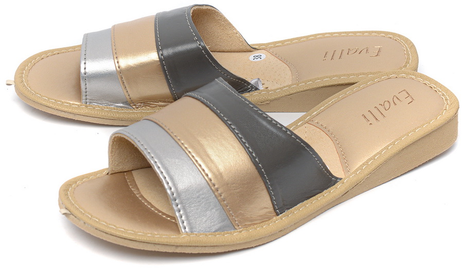 женские тапочки натуральная кожа evalli 