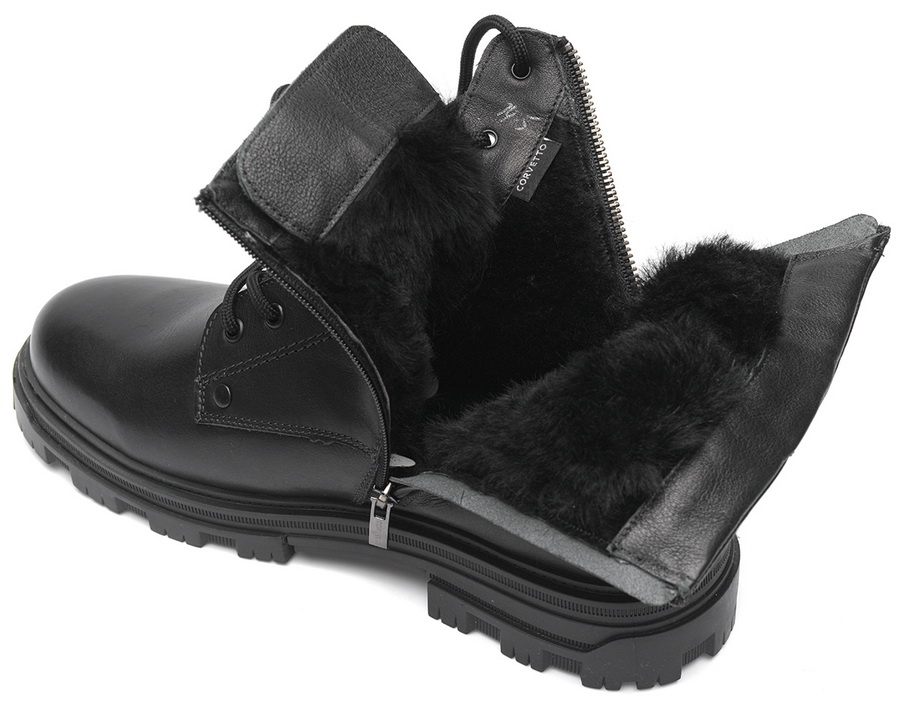 мужские ботинки натуральная кожа / натуральный мех corvetto