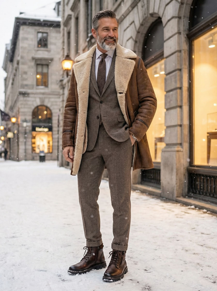 мужские ботинки натуральная кожа / натуральный мех corvetto