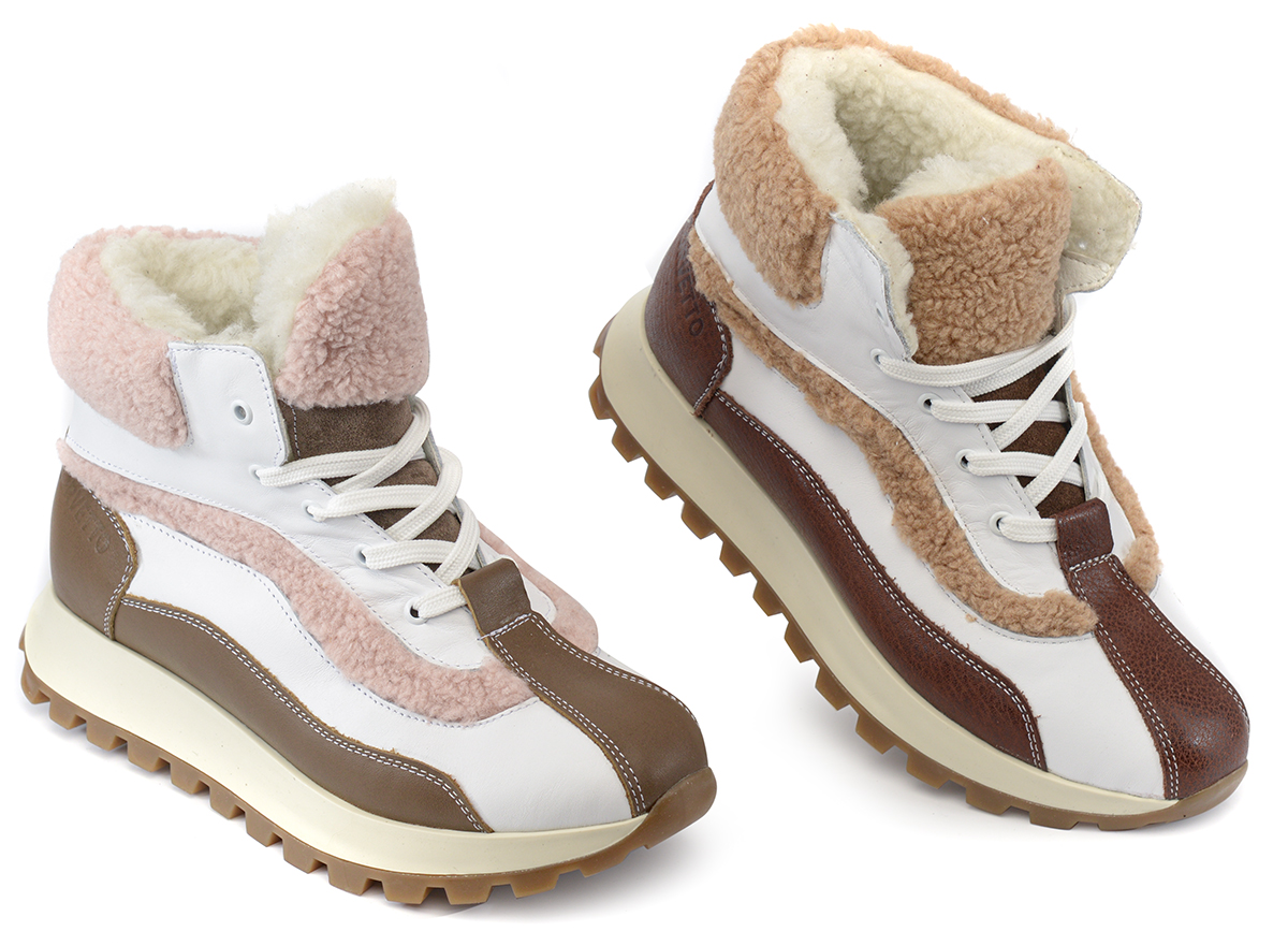 женские ботинки натуральная кожа / натуральная шерсть corvetto италия