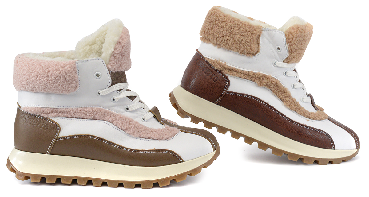 женские ботинки натуральная кожа / натуральная шерсть corvetto италия