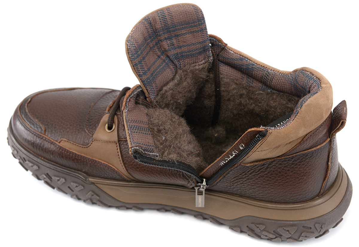 мужские ботинки полуспортивные натуральная кожа / шерсть corvetto