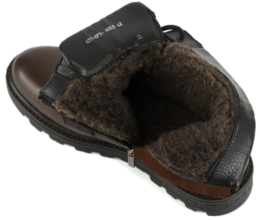 мужские ботинки натуральная кожа / шерсть россия