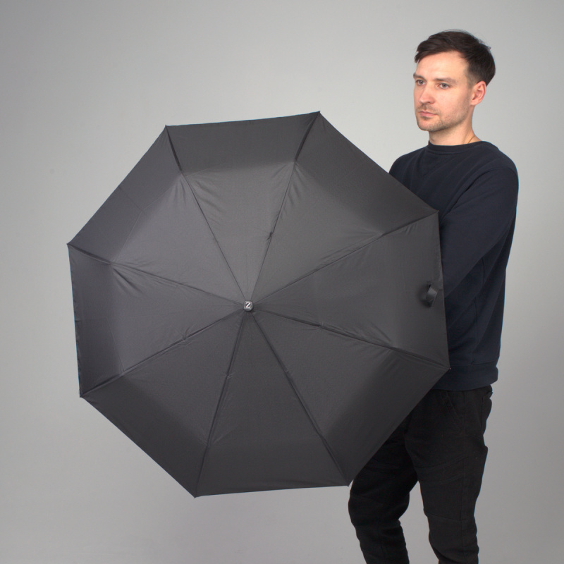 зонт мужской автомат ручка полукрюк черный zemsa швейцария/prc for tm