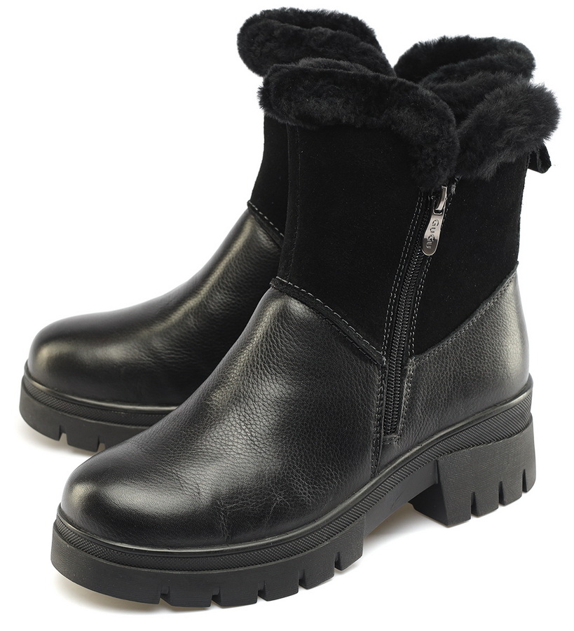 женские сапоги натуральная кожа+велюр / натуральный мех gugu германия