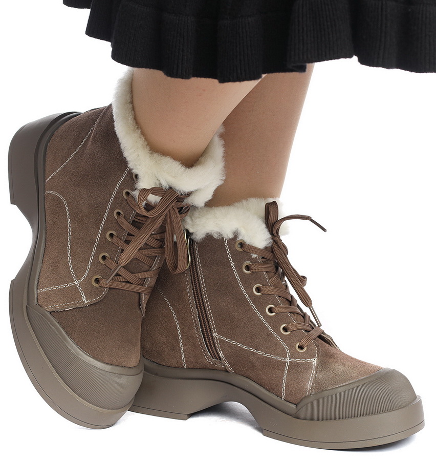 женские ботинки натуральная кожа (велюр) натуральный мех gugu германия