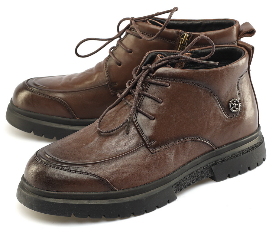 мужские ботинки натуральная кожа/байка gugu