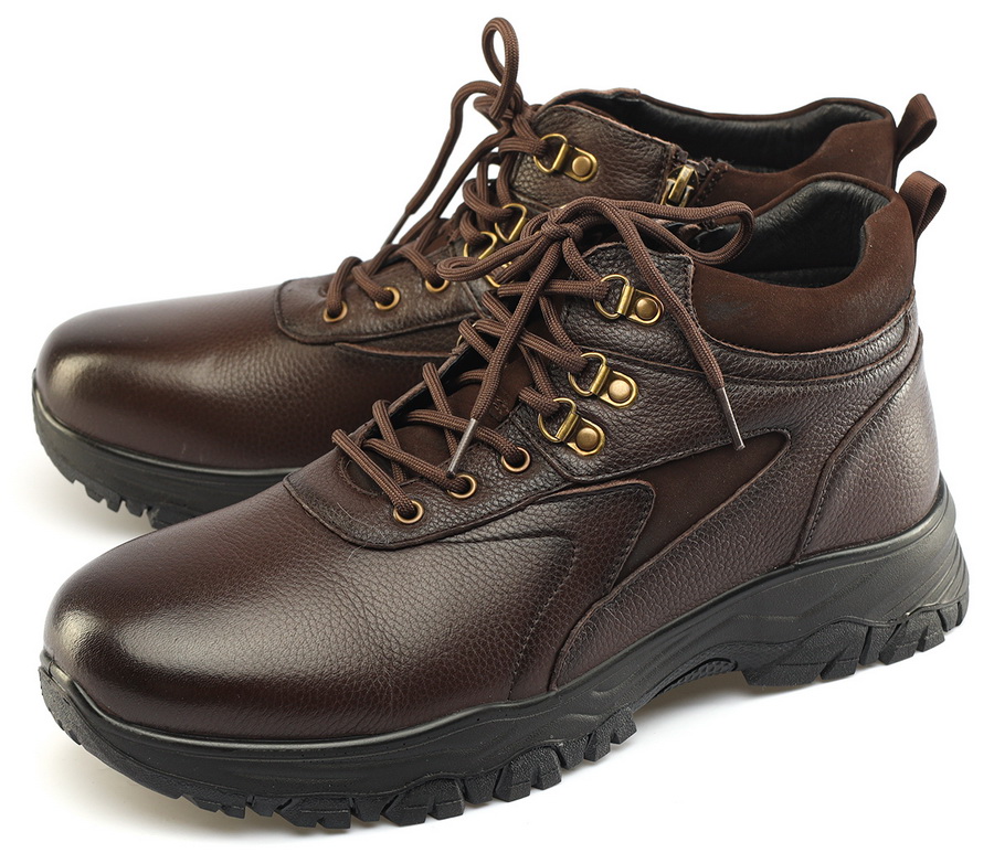 мужские ботинки натуральная кожа / натуральный мех gugu