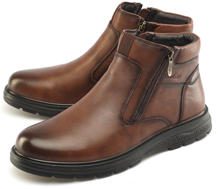 мужские ботинки натуральная кожа/евромех gugu