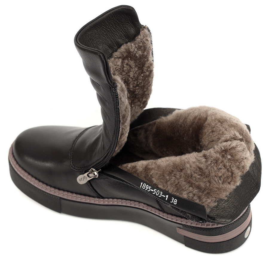 женские ботинки натуральная кожа натуральный мех gugu германия