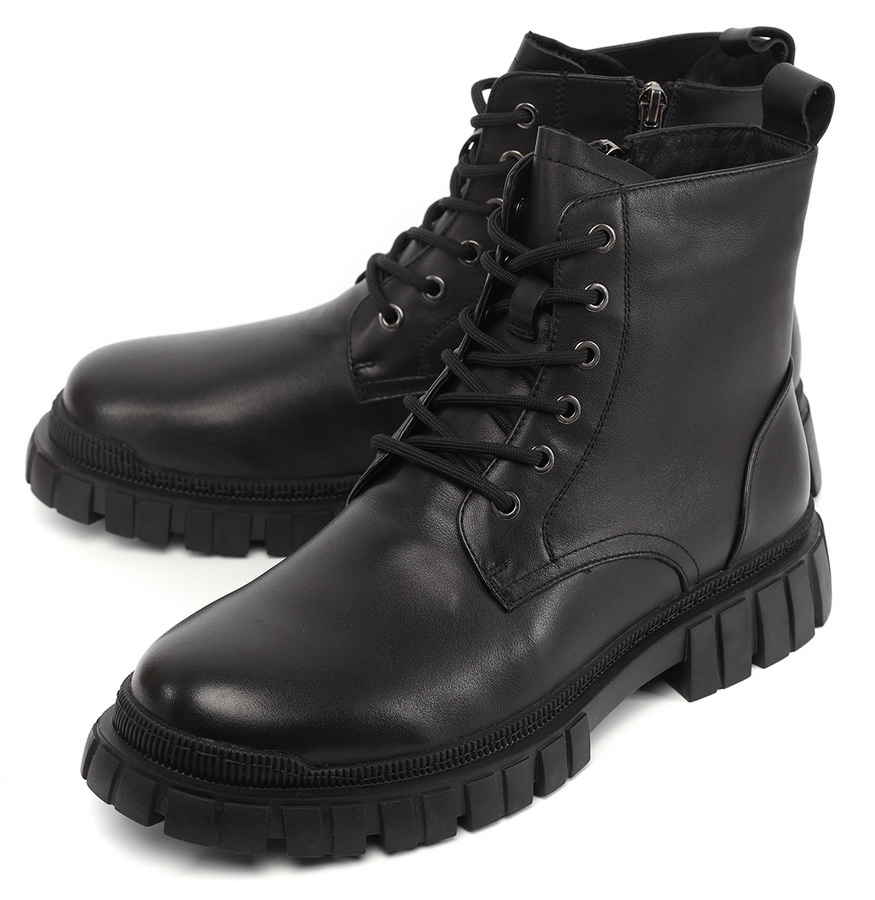 мужские ботинки натуральная кожа / натуральный мех gugu