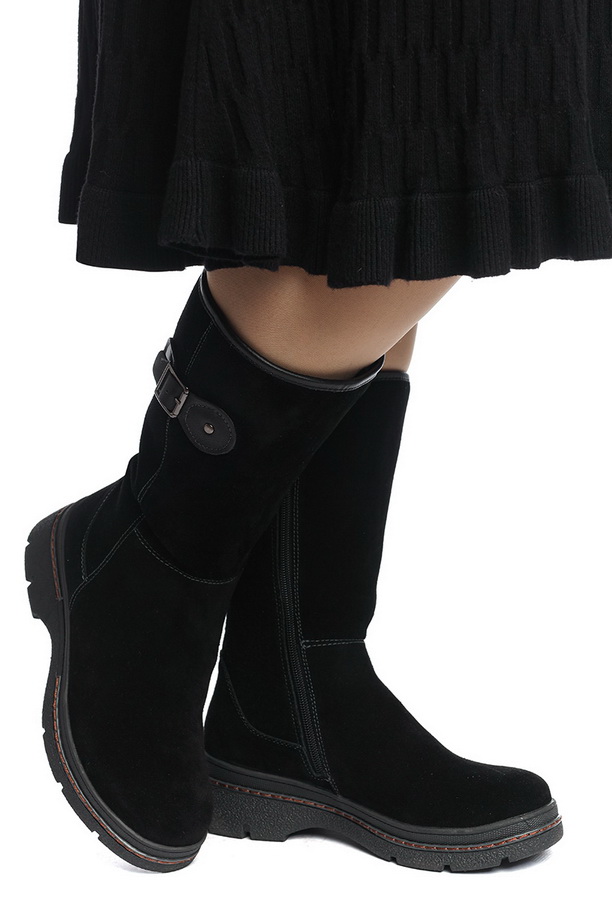 женские сапоги натуральная кожа (велюр) / натуральный мех gugu германия