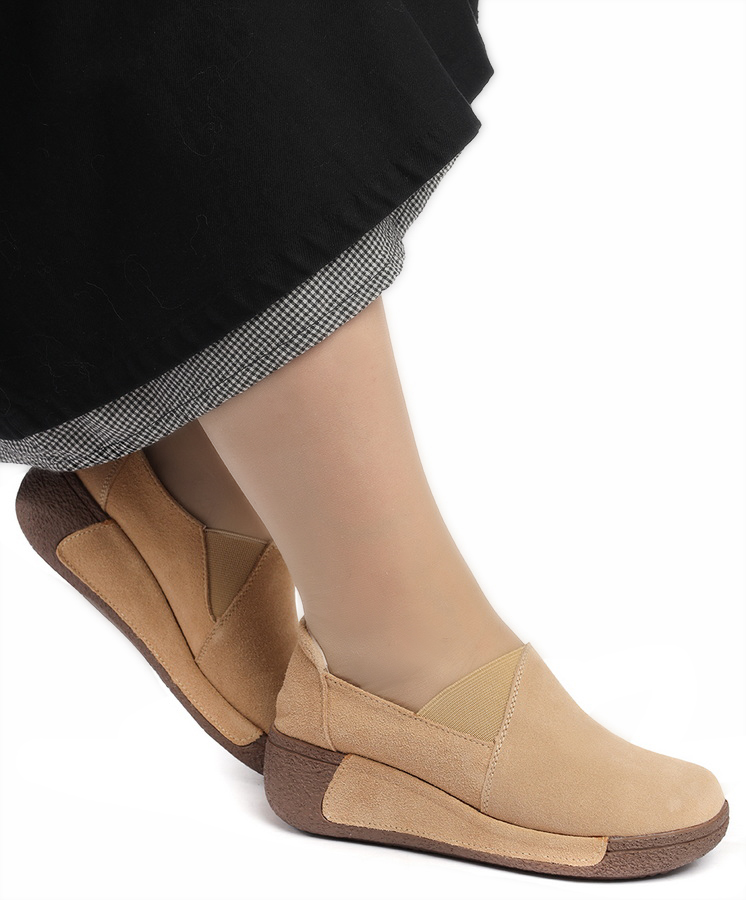 женские мокасины на танкетке натуральная кожа (замша) binifoot/bnf тайвань