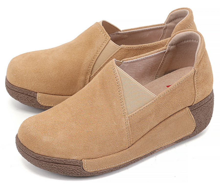 женские мокасины на танкетке натуральная кожа (замша) binifoot/bnf тайвань