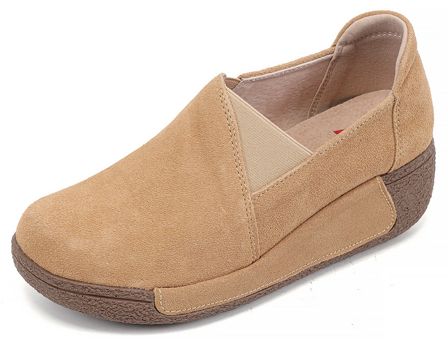 женские мокасины на танкетке натуральная кожа (замша) binifoot/bnf тайвань