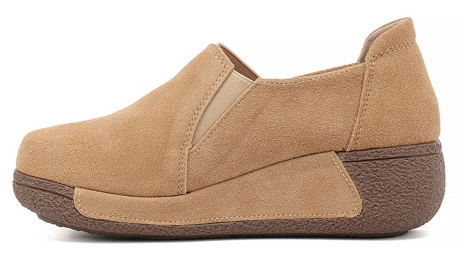 женские мокасины на танкетке натуральная кожа (замша) binifoot/bnf тайвань