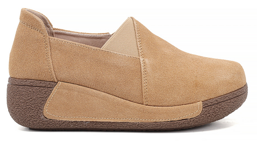 женские мокасины на танкетке натуральная кожа (замша) binifoot/bnf тайвань