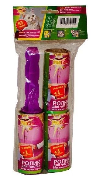 набор: ролик для чистки одежды 21 лист + 2 сменных блока россия