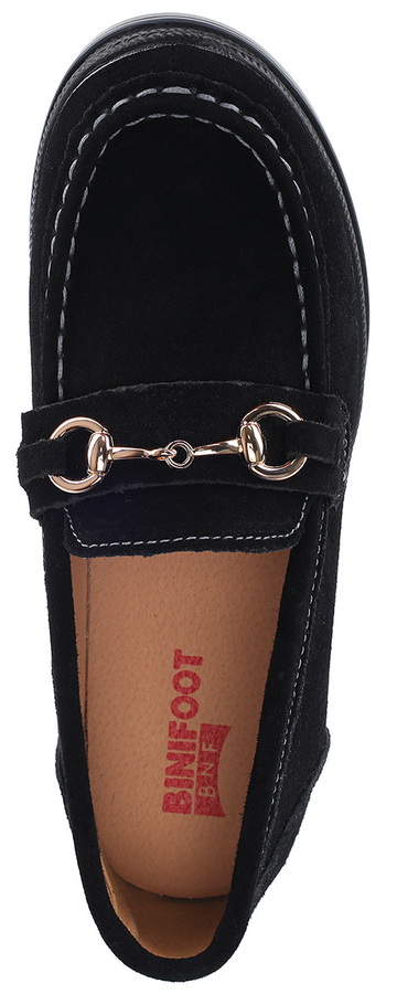 женские мокасины на танкетке натуральная кожа (велюр) binifoot тайвань 