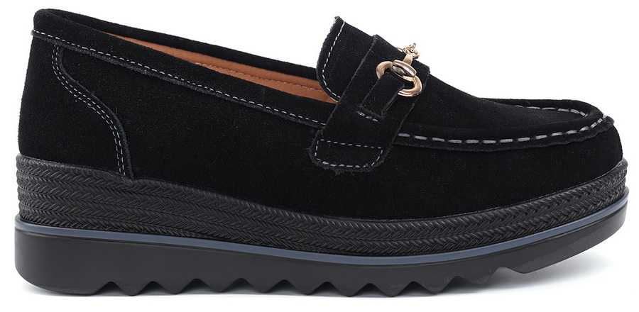 женские мокасины на танкетке натуральная кожа (велюр) binifoot тайвань 