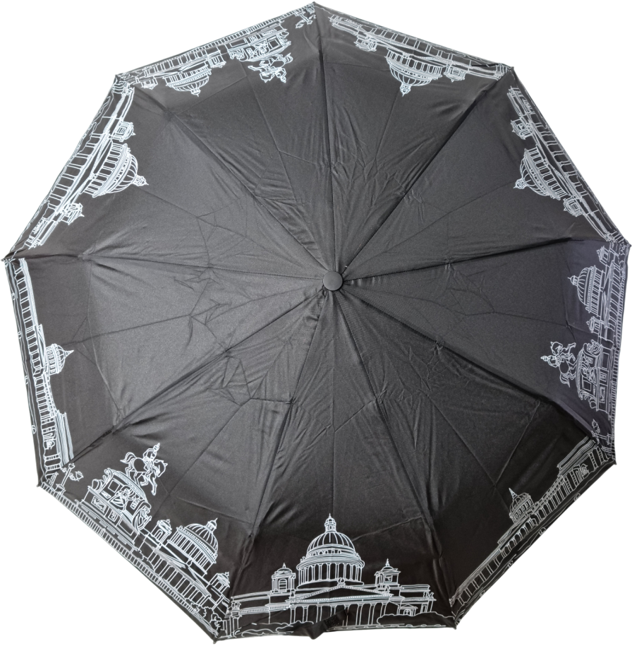 зонт черный полуавтомат prc for tm