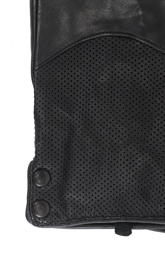 перчатки женские черные кожа ягненка/шерсть