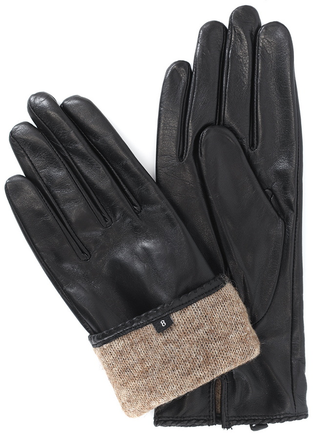 перчатки женские кожа ягненка/шелк 