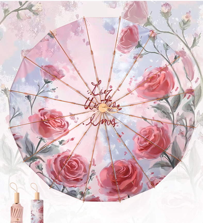 зонт женский с сумкой механика 16 спиц