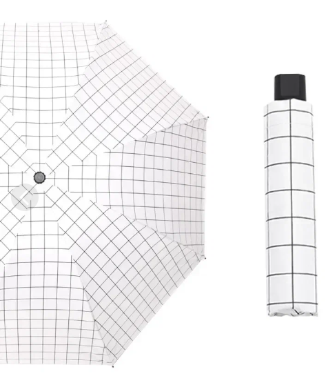 зонт белый клетка обратное сложение механика 9 спиц